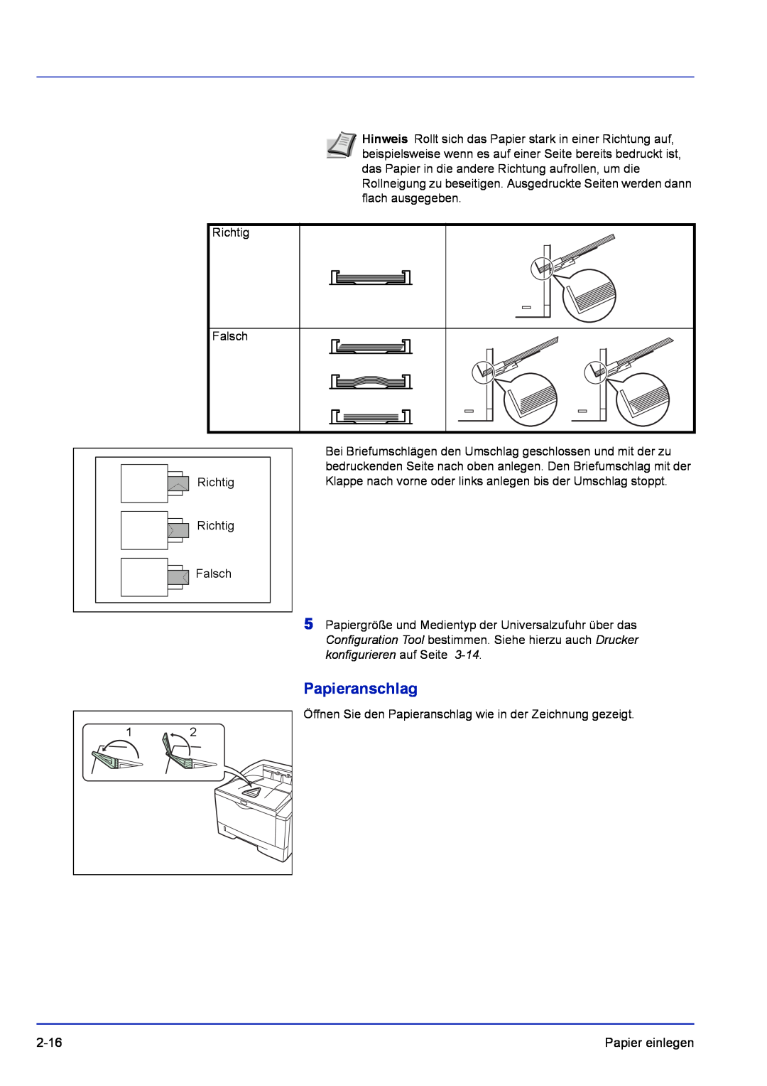 Kyocera FS-1120D, FS-1320D manual Papieranschlag 
