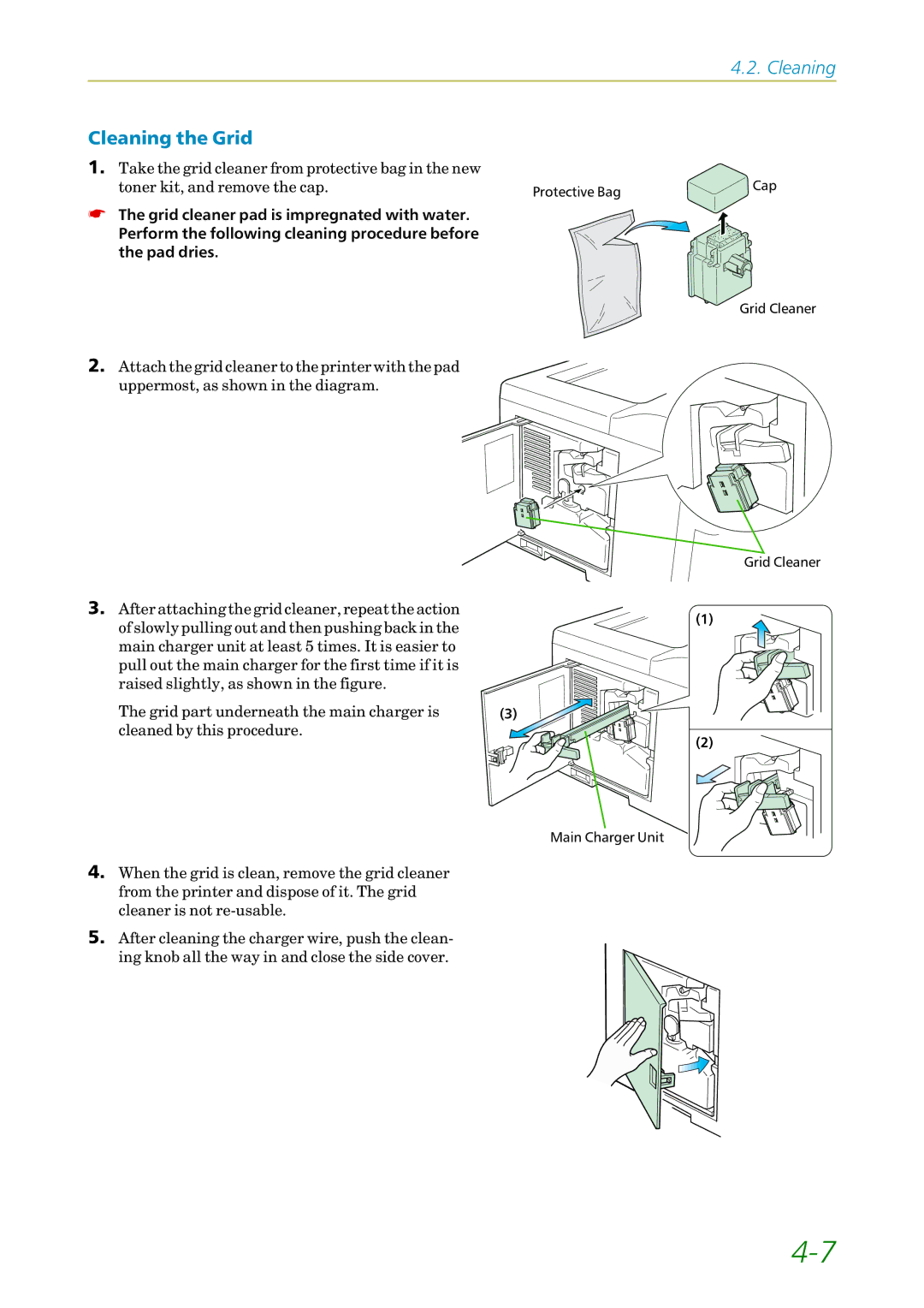 Kyocera FS-1200 manual Cleaning the Grid 