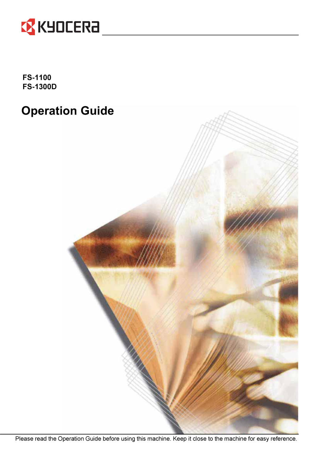 Kyocera manual Operation Guide, FS-1100 FS-1300D 