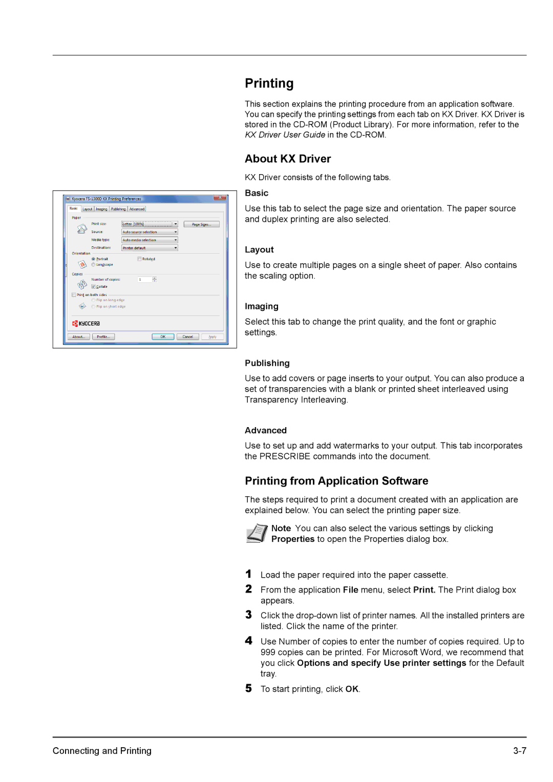 Kyocera FS-1100, FS-1300D manual To start printing, click OK 