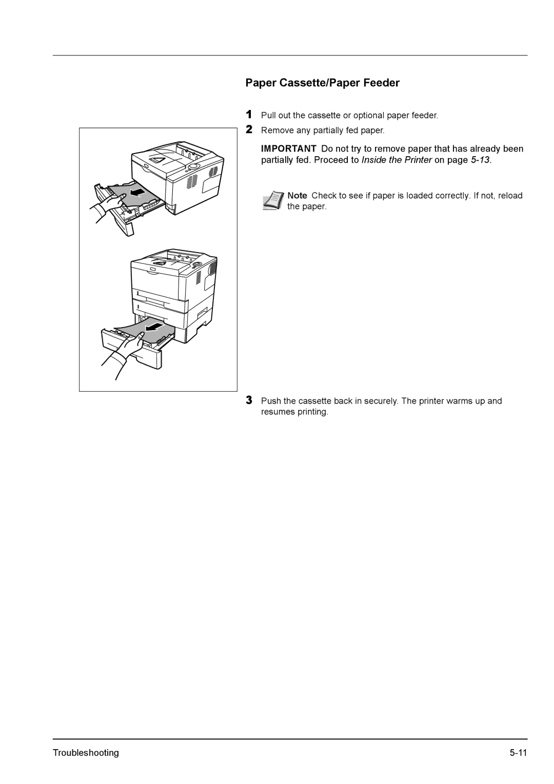 Kyocera FS-1100, FS-1300D manual Paper Cassette/Paper Feeder 