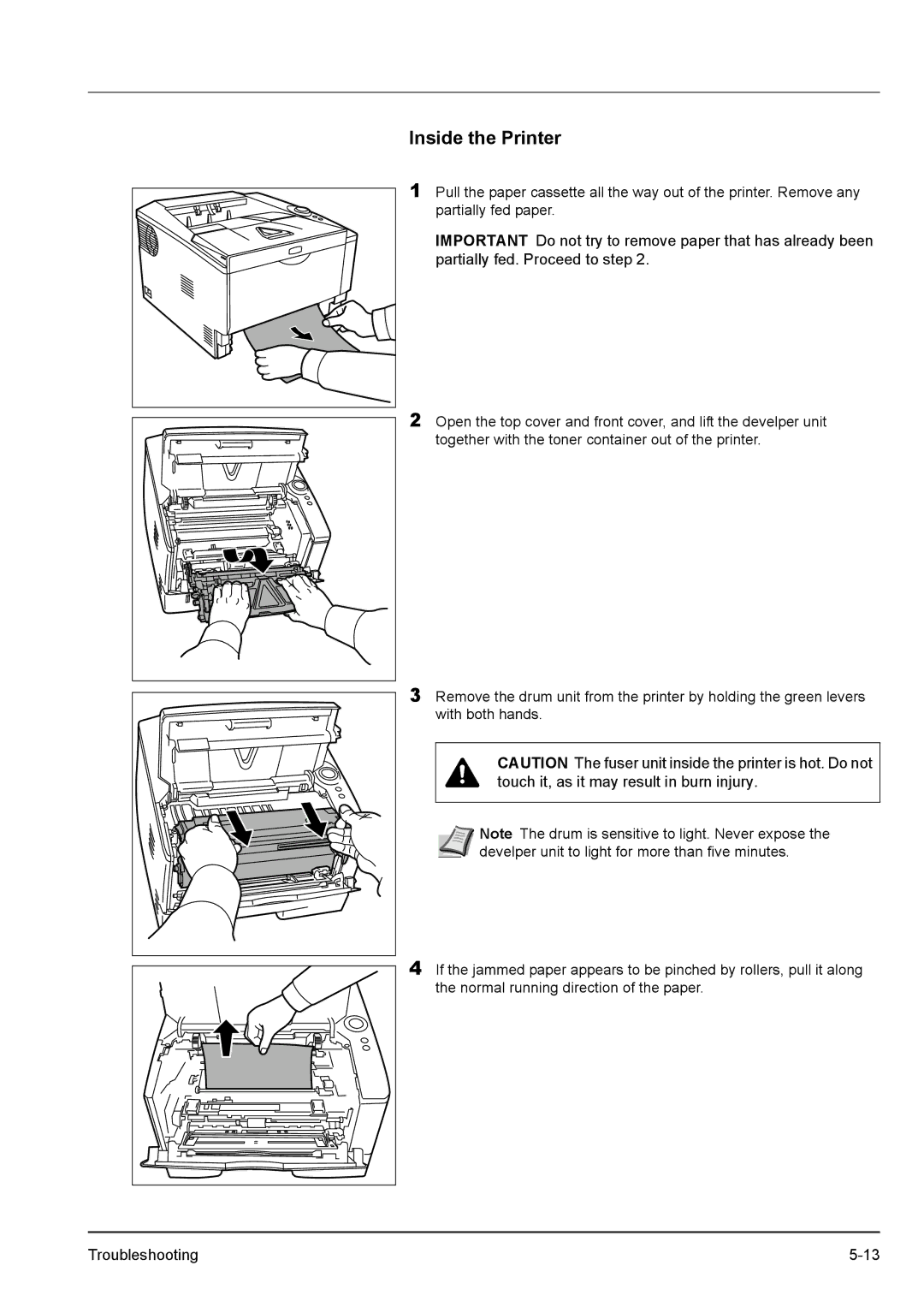 Kyocera FS-1100, FS-1300D manual Inside the Printer 