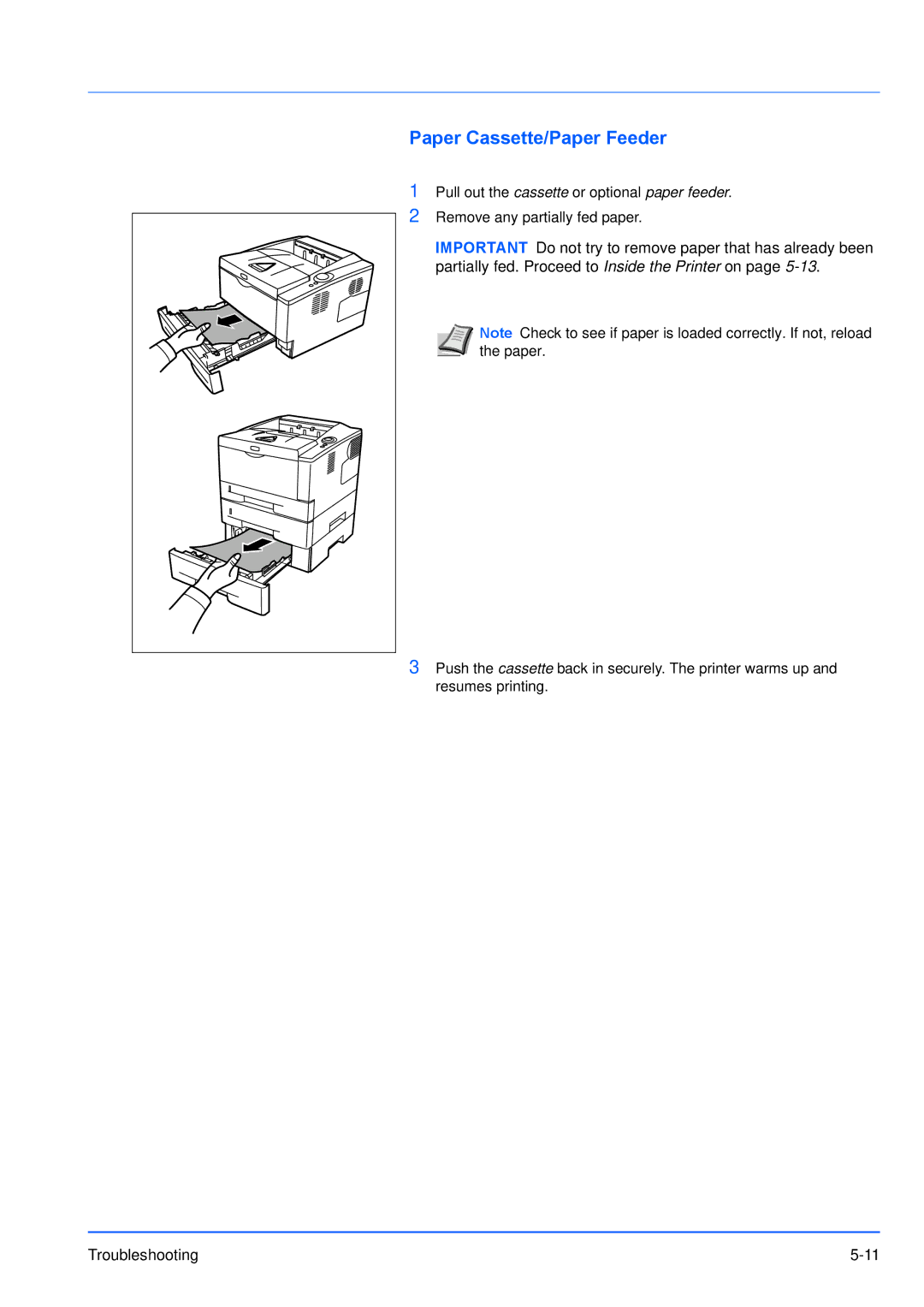 Kyocera FS-1100, FS-1300D manual Paper Cassette/Paper Feeder 