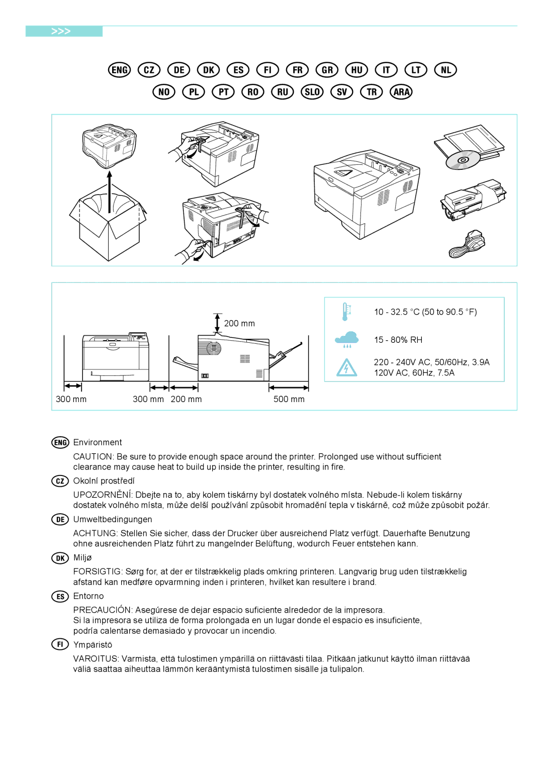 Kyocera FS-1350DN manual 32.5 C 50 to 90.5 F 