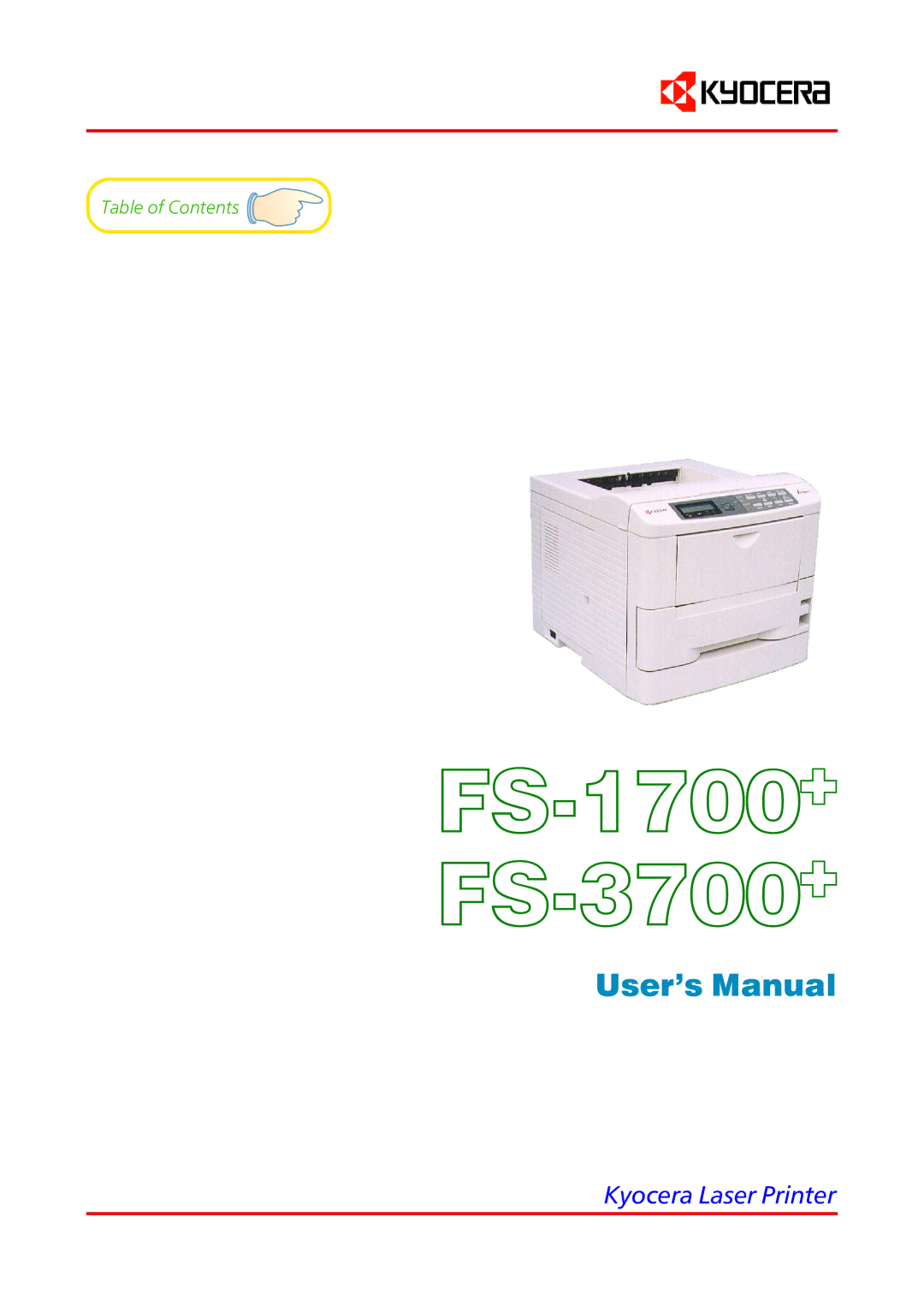 Kyocera user manual FS-1700 FS-3700 