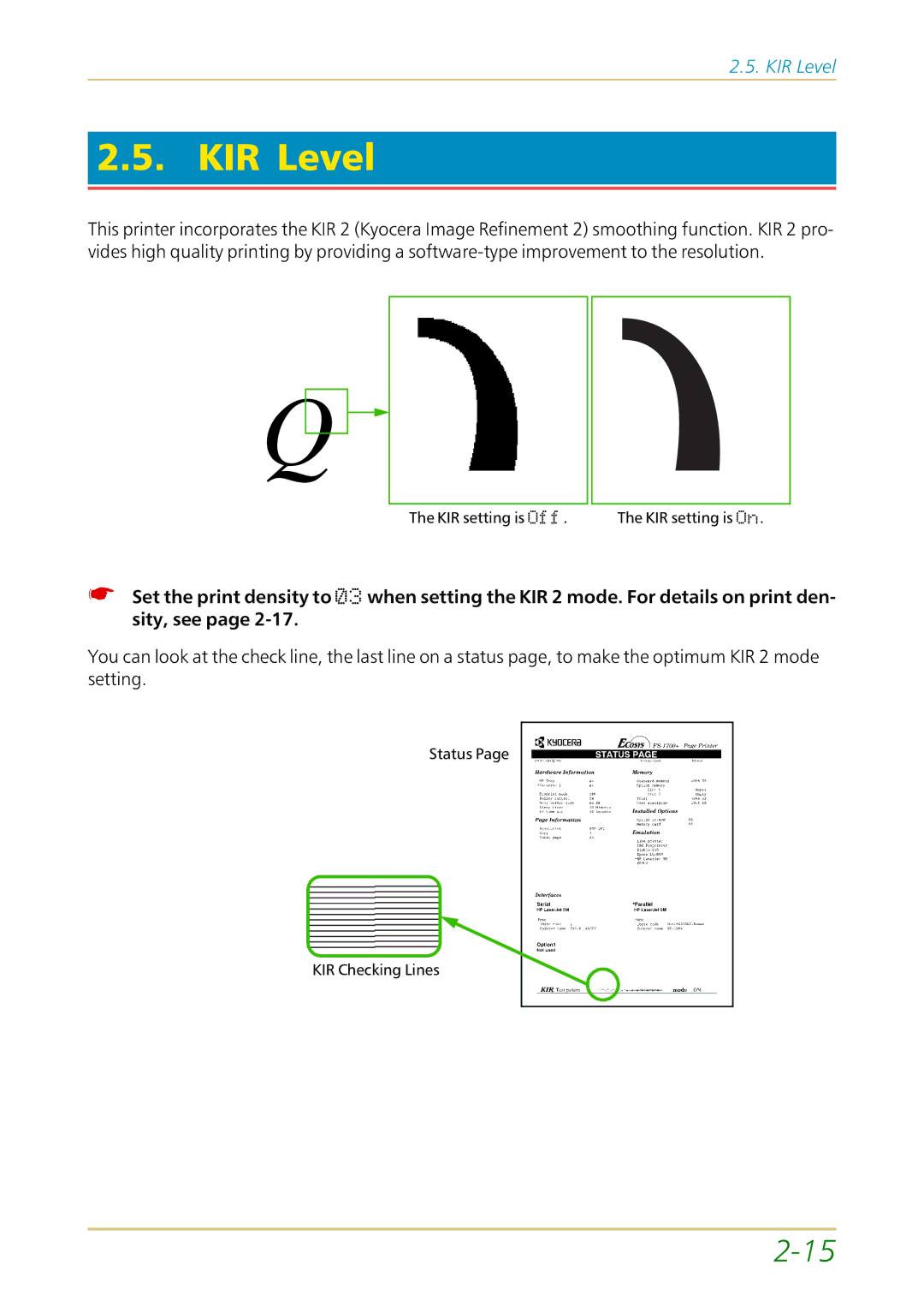 Kyocera FS-1700 user manual KIR Level 