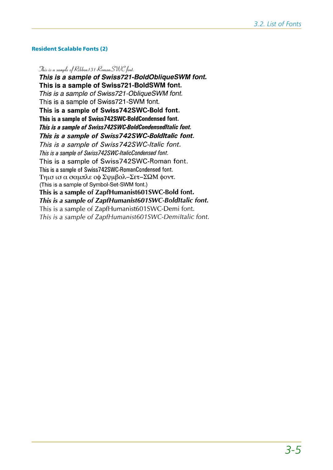 Kyocera FS-1700 user manual List of Fonts 