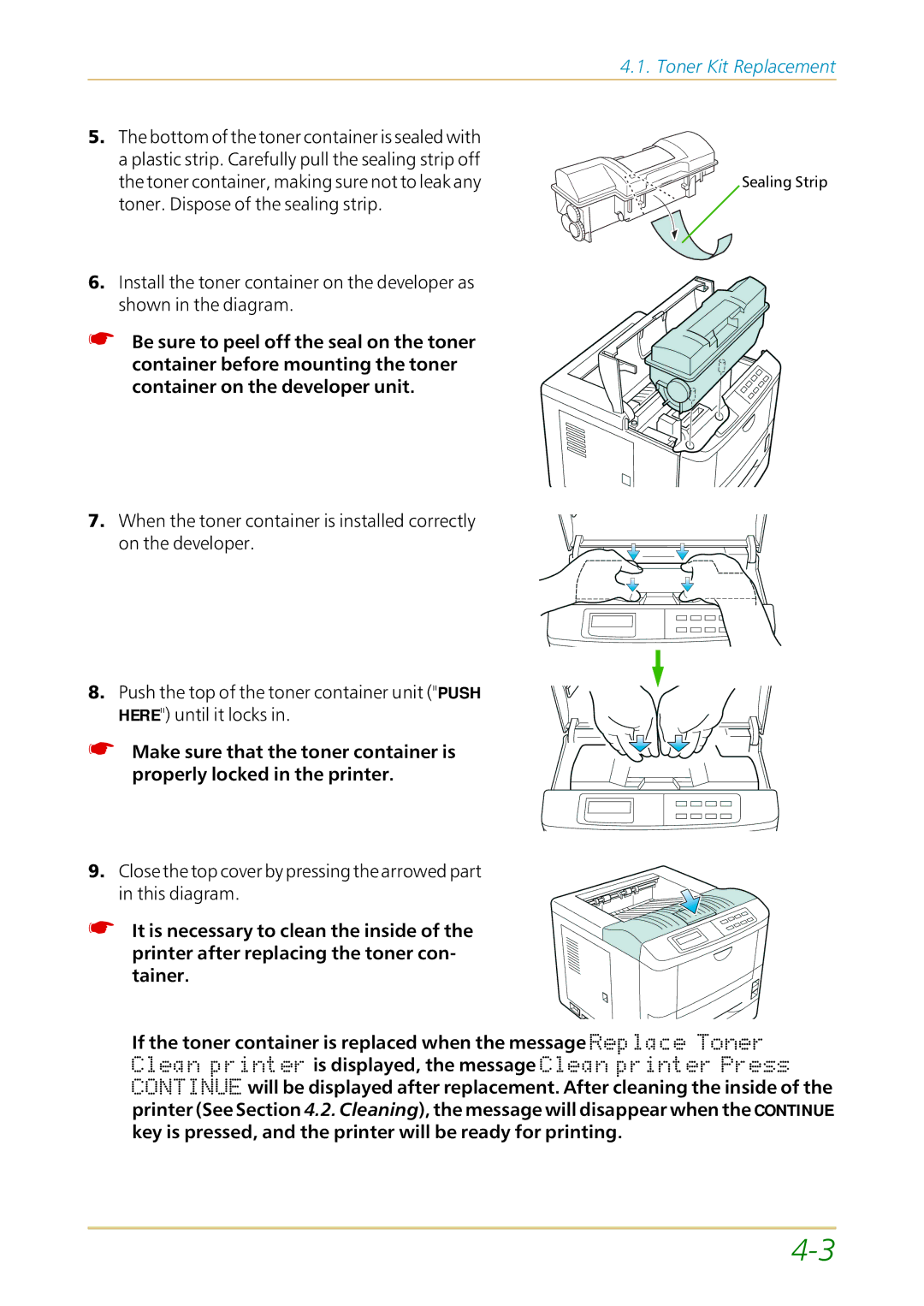 Kyocera FS-1700 user manual Sealing Strip 