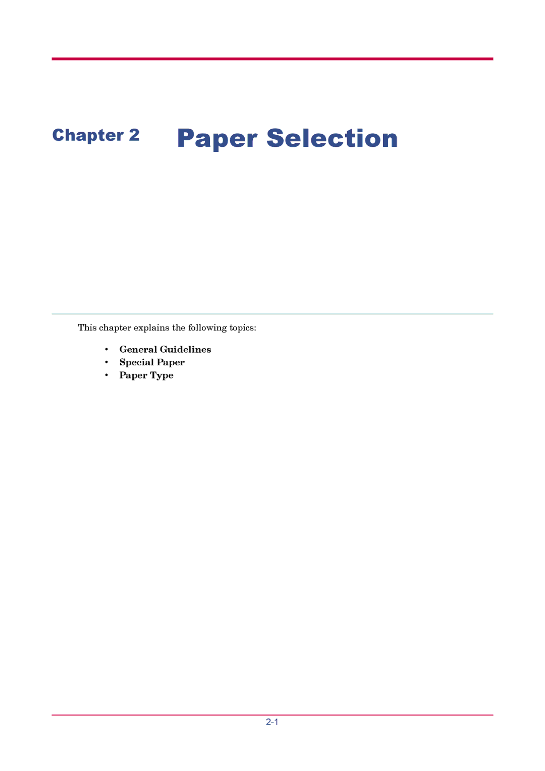 Kyocera FS-1900 manual Paper Selection 