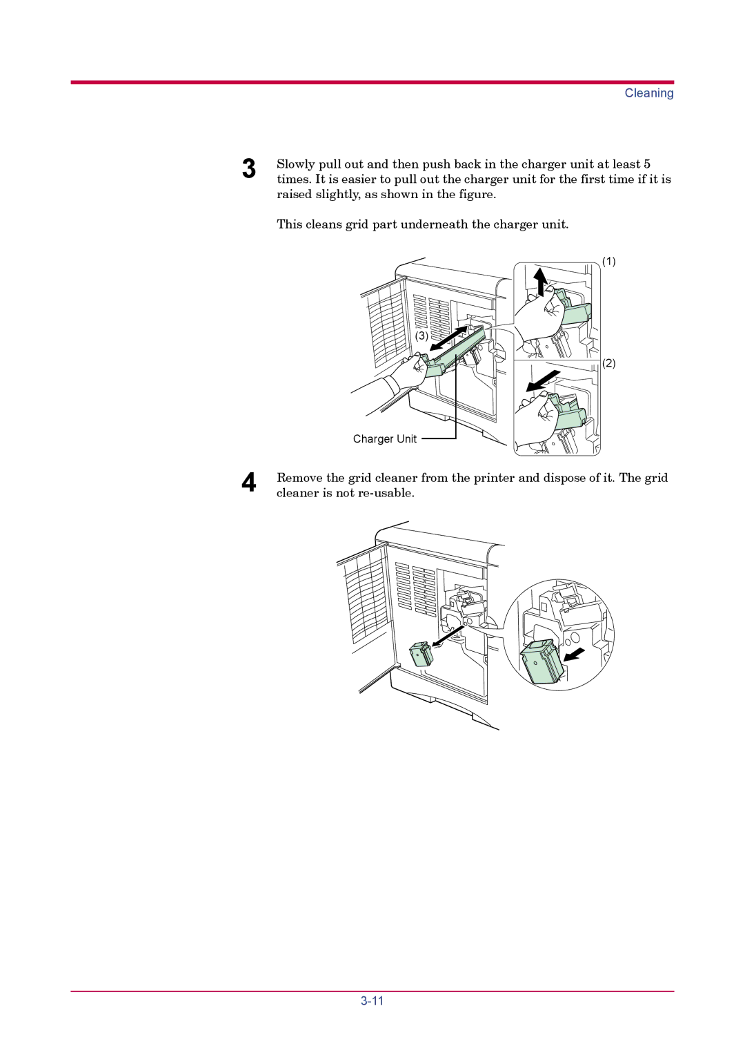 Kyocera FS-1900 manual Cleaner is not re-usable 