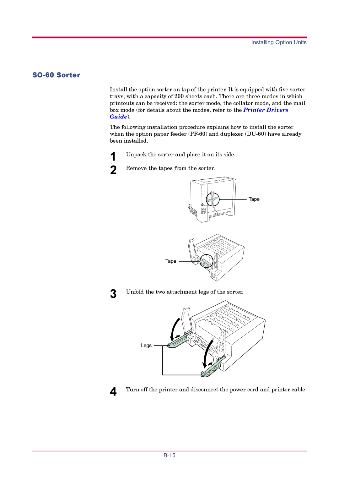 Kyocera FS-1900 manual SO-60 Sorter 