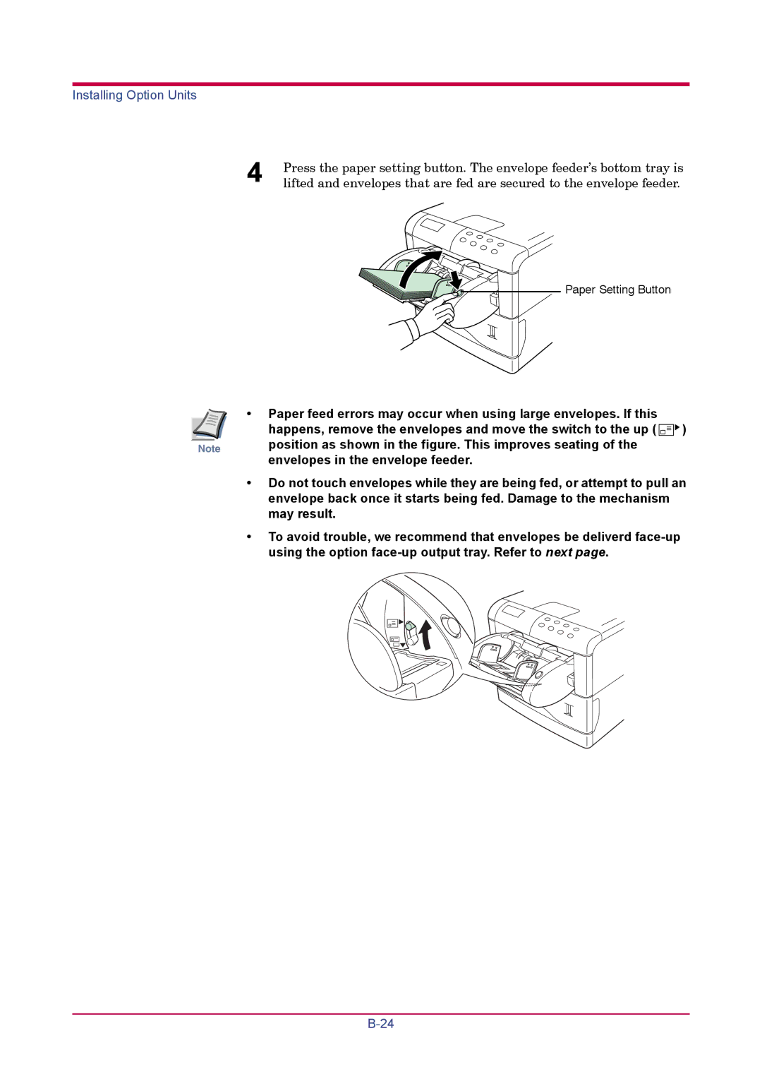 Kyocera FS-1900 manual Paper Setting Button 