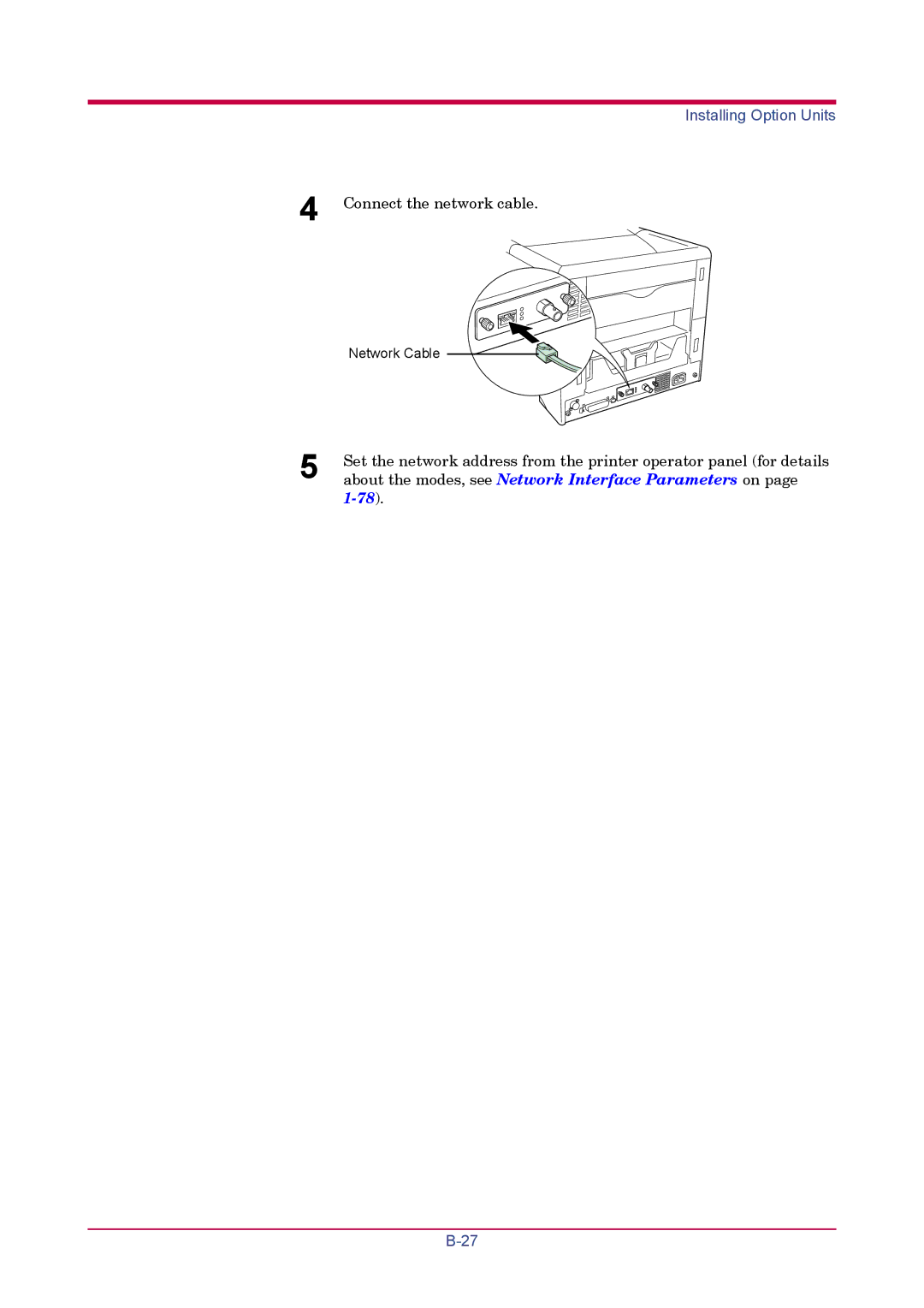 Kyocera FS-1900 manual About the modes, see Network Interface Parameters on 