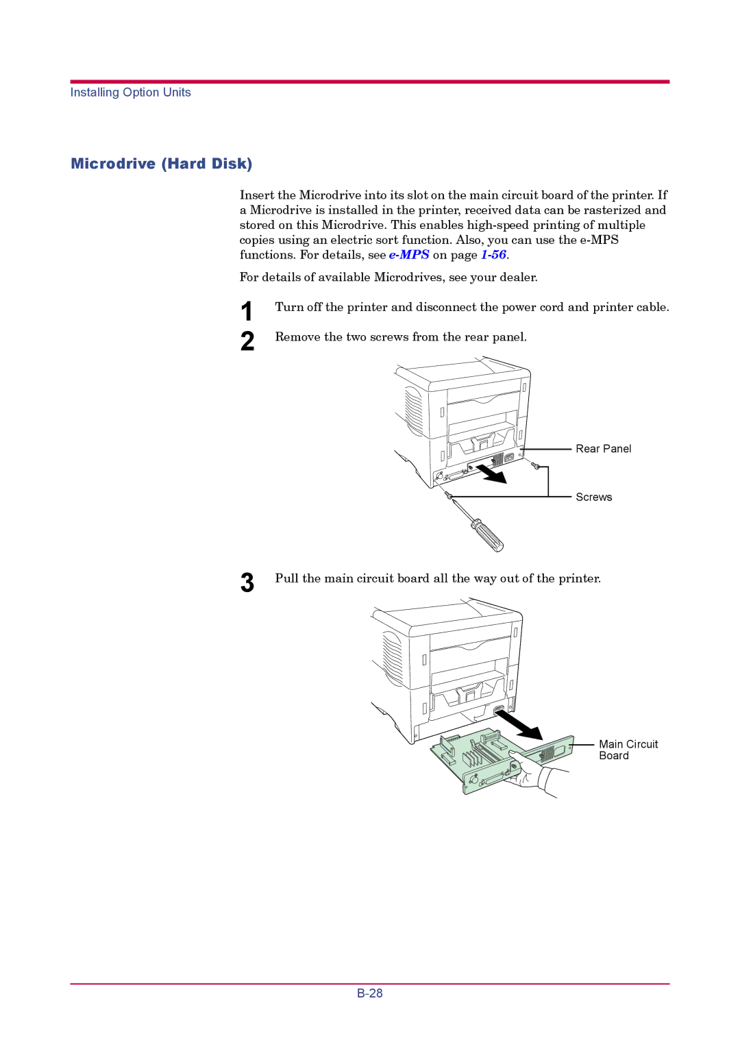 Kyocera FS-1900 manual Microdrive Hard Disk 