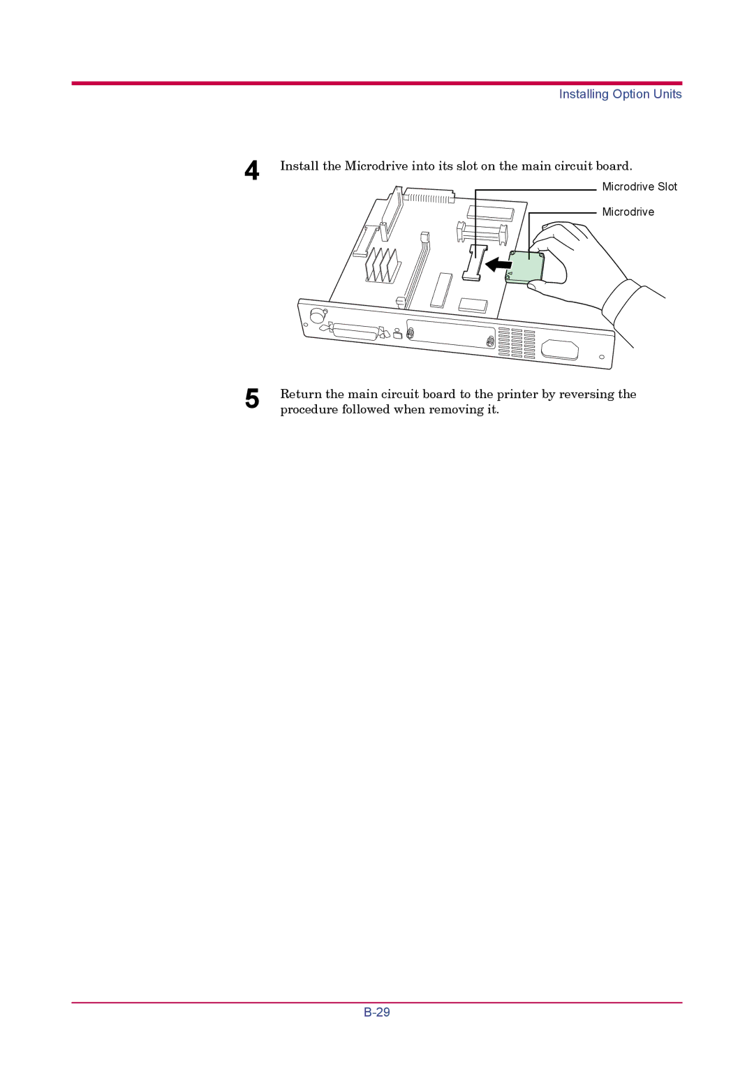 Kyocera FS-1900 manual Return the main circuit board to the printer by reversing 