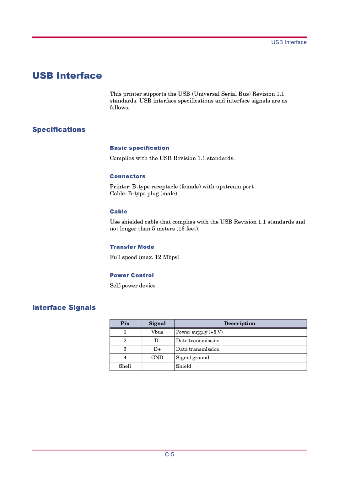 Kyocera FS-1900 manual USB Interface, Specifications 