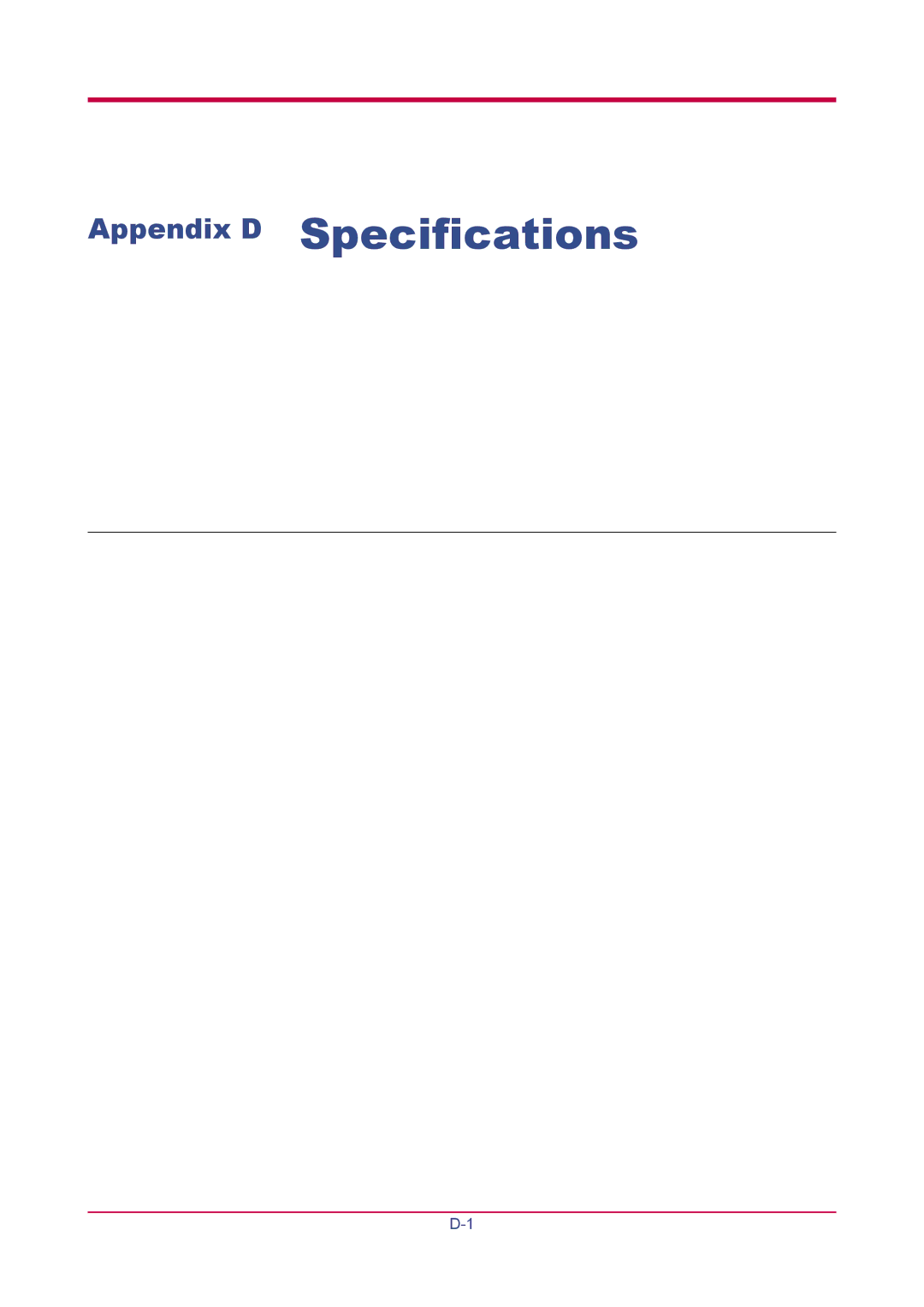 Kyocera FS-1900 manual Appendix D Specifications 