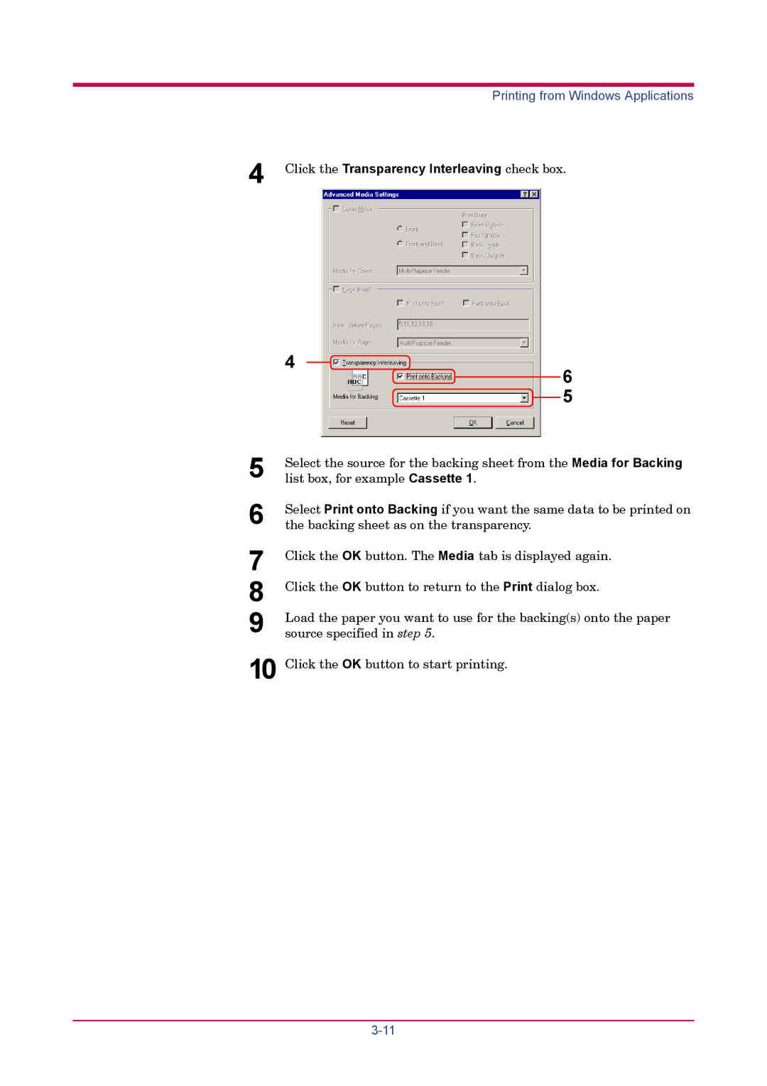 Kyocera FS-1900 manual Click the Transparency Interleaving check box 