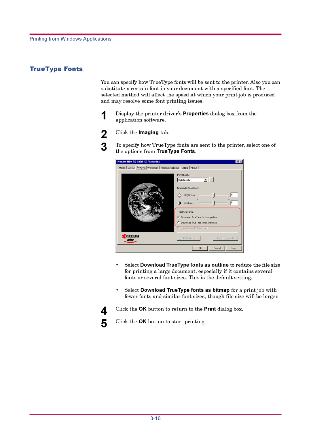 Kyocera FS-1900 manual TrueType Fonts 