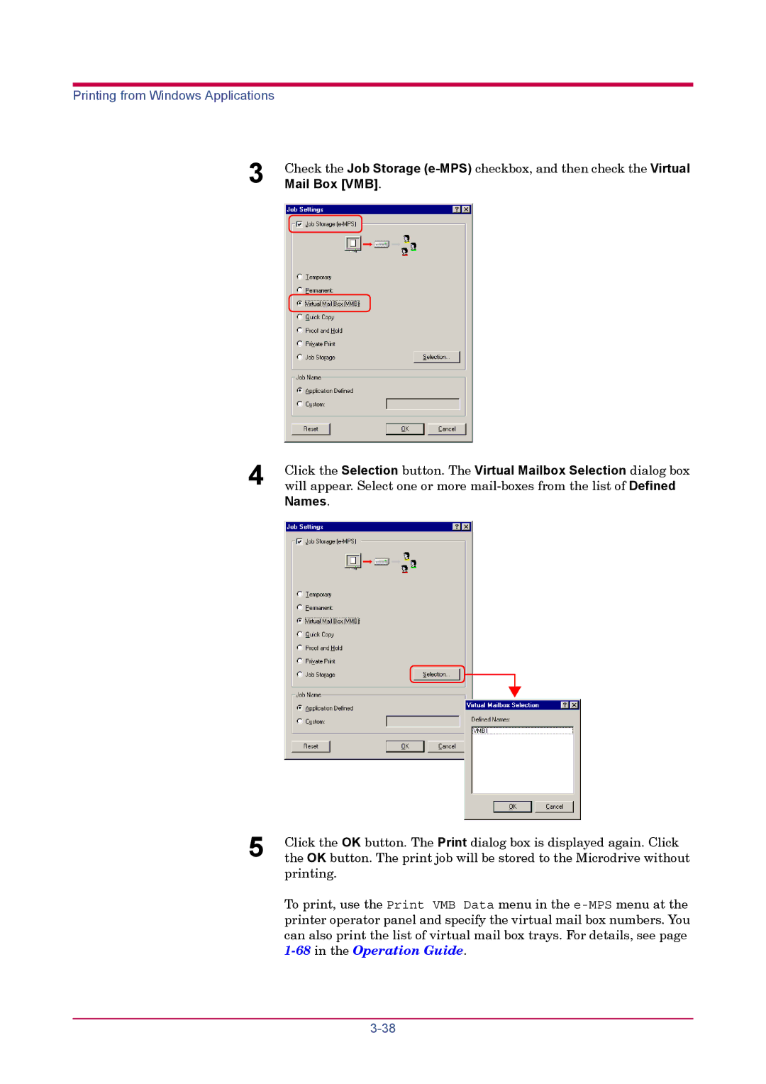 Kyocera FS-1900 manual Mail Box VMB, Names 