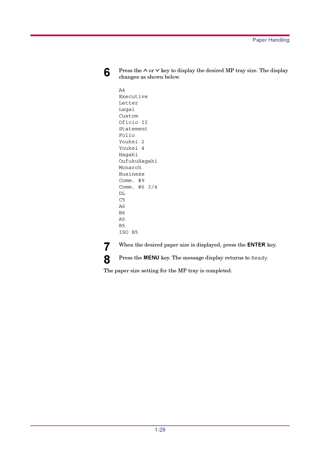 Kyocera FS-1900 manual Changes as shown below 