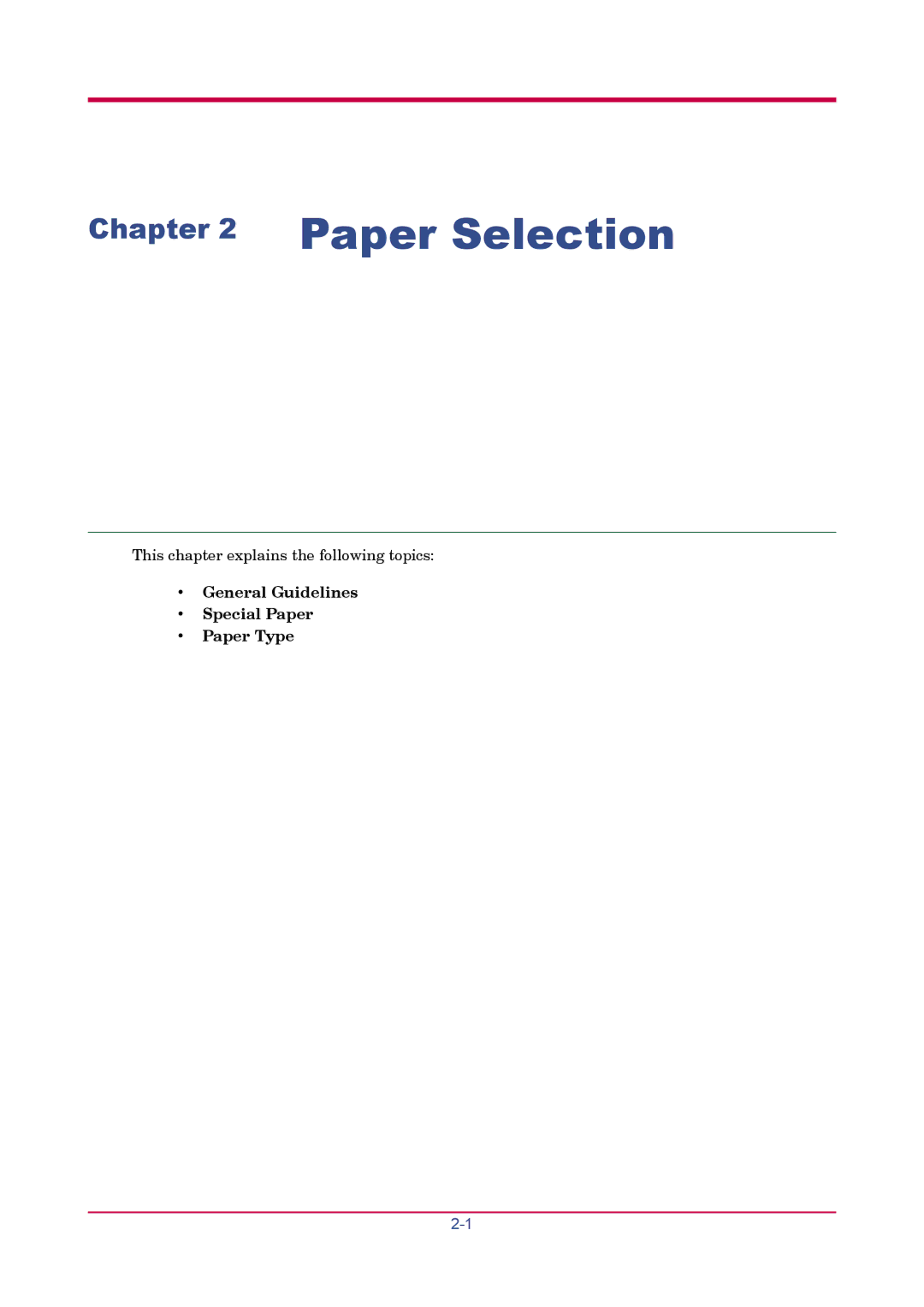 Kyocera FS-1920 manual Paper Selection 