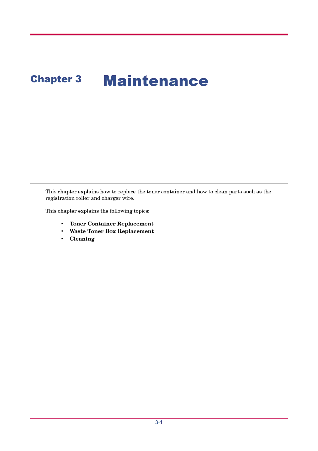 Kyocera FS-1920 manual Maintenance 