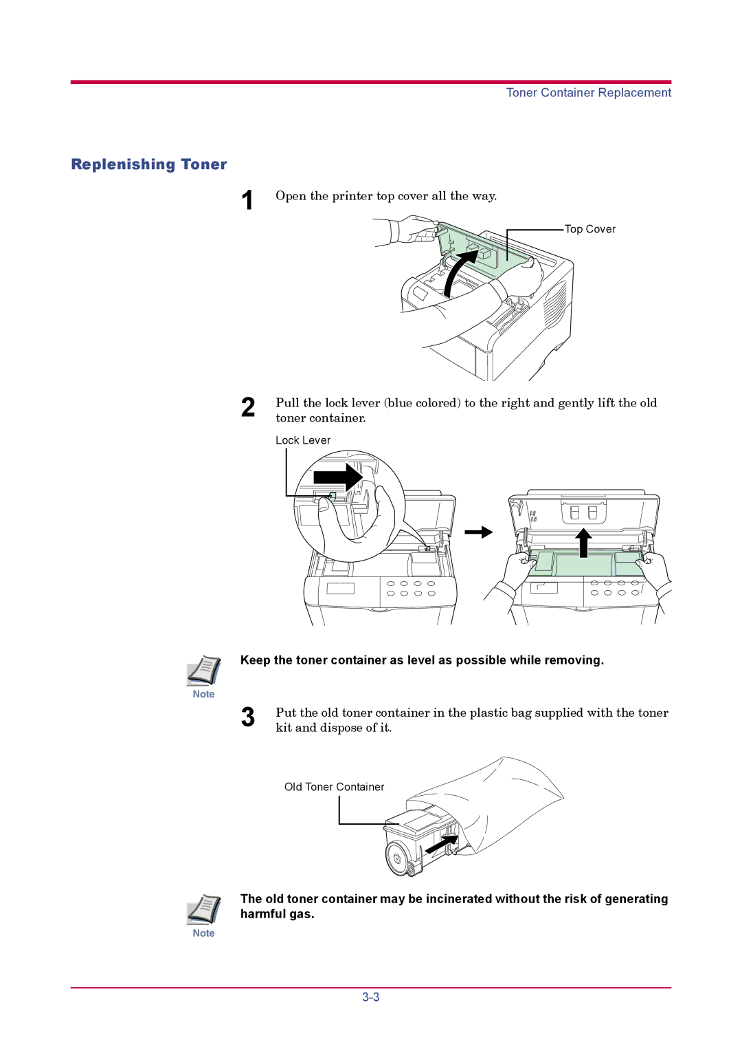 Kyocera FS-1920 manual Replenishing Toner 