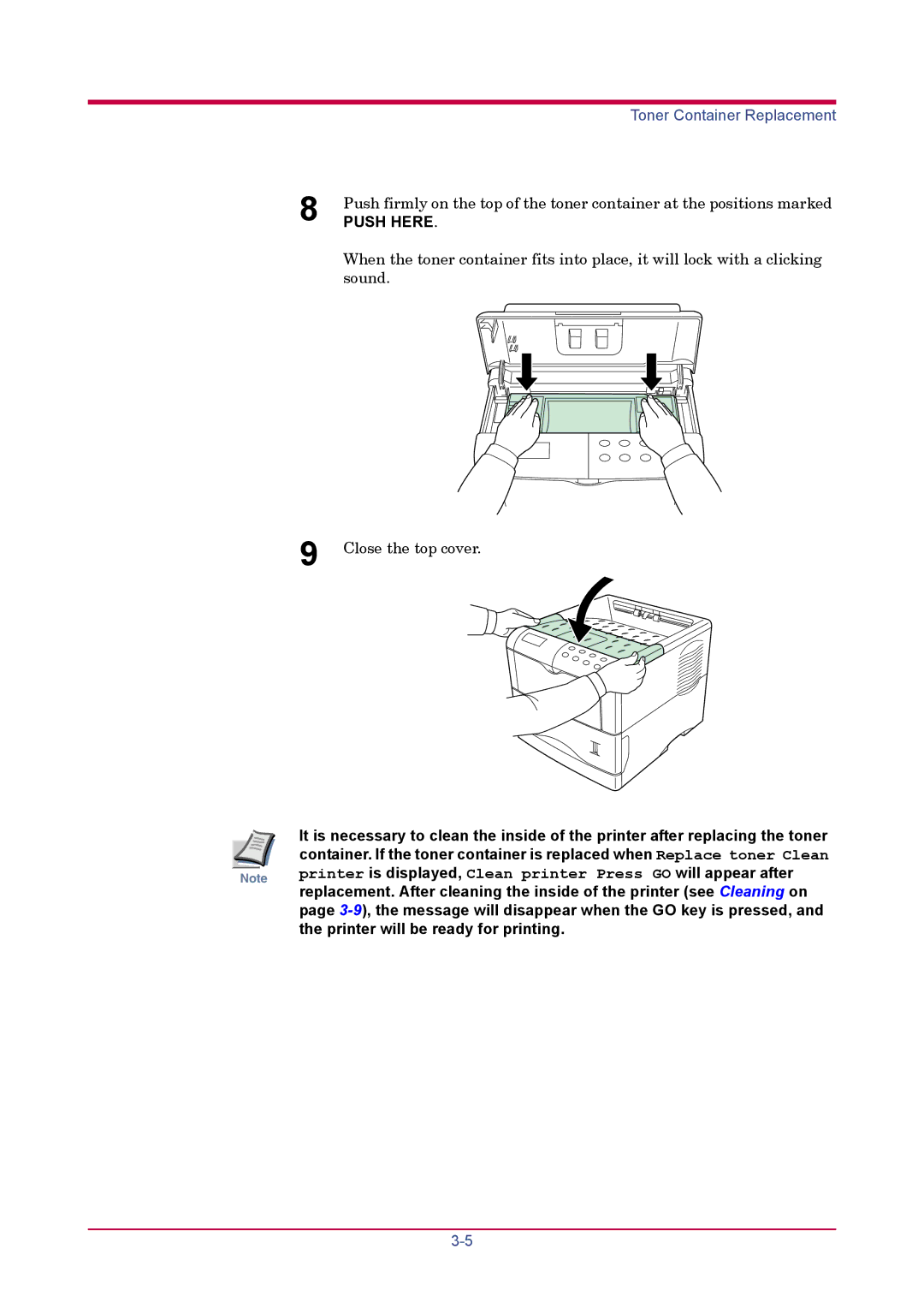 Kyocera FS-1920 manual Push Here 