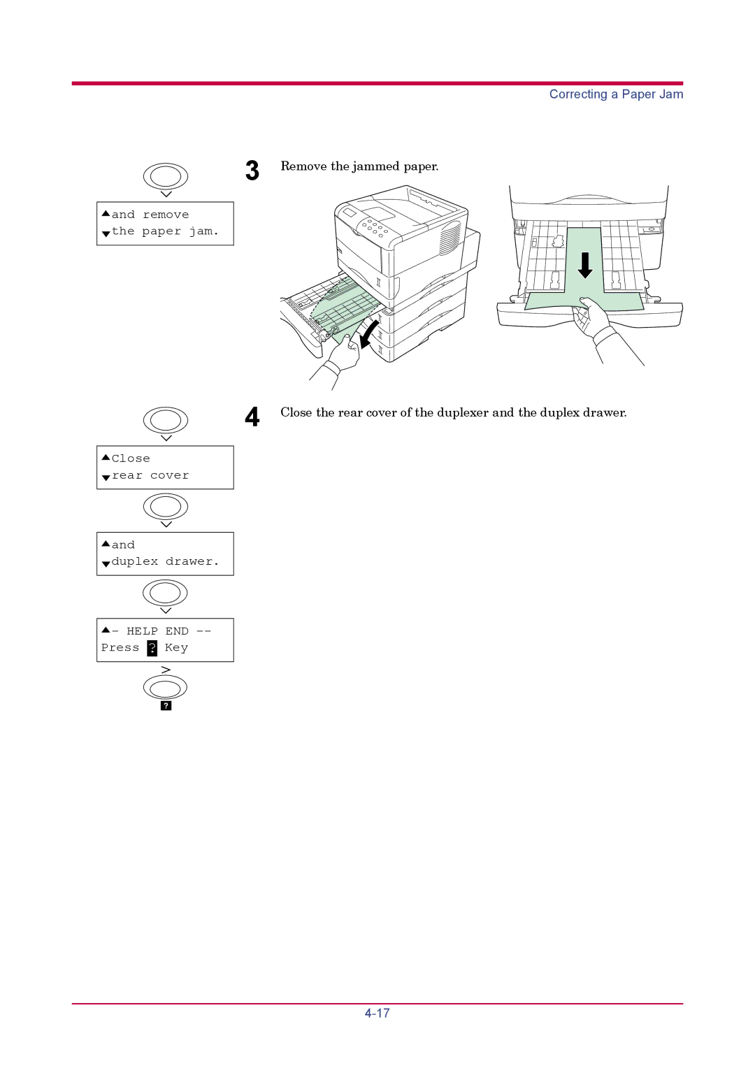 Kyocera FS-1920 manual Remove the jammed paper 