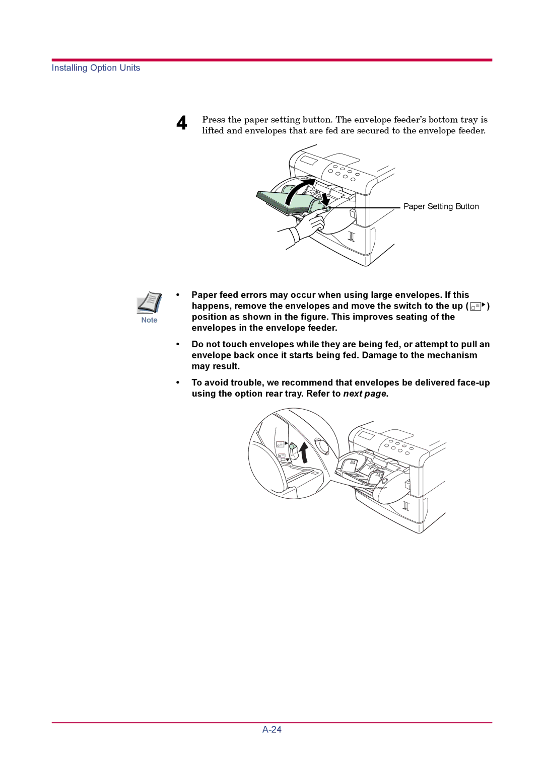 Kyocera FS-1920 manual Paper Setting Button 