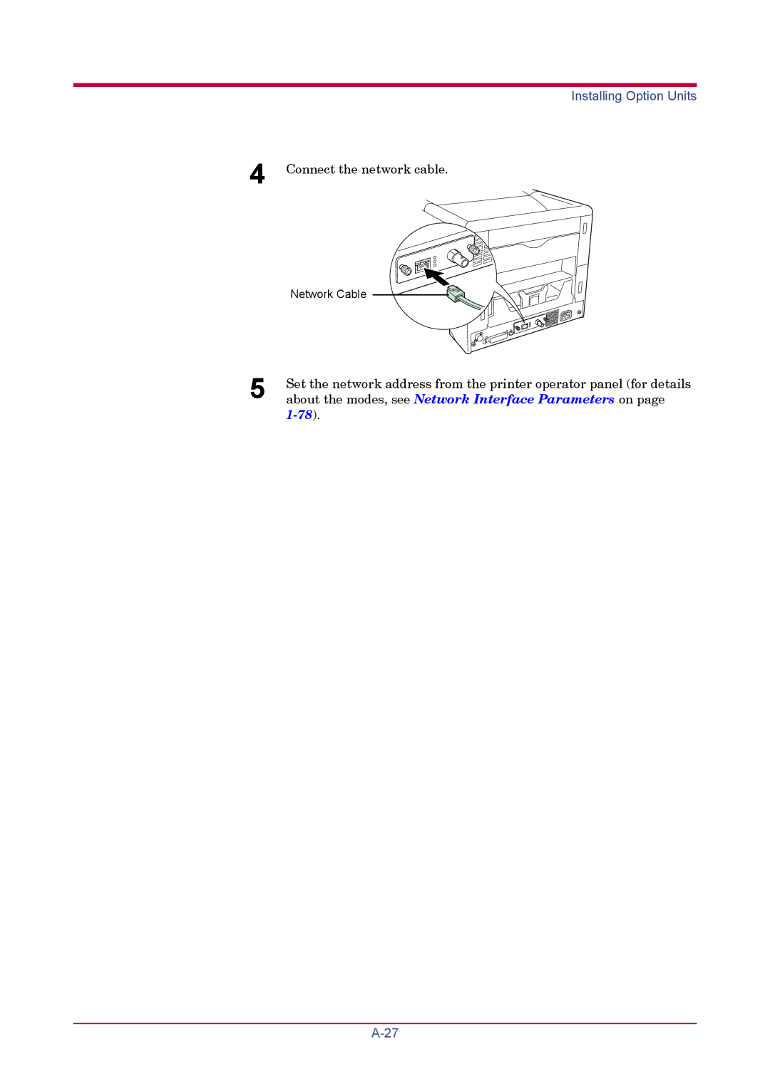 Kyocera FS-1920 manual About the modes, see Network Interface Parameters on 