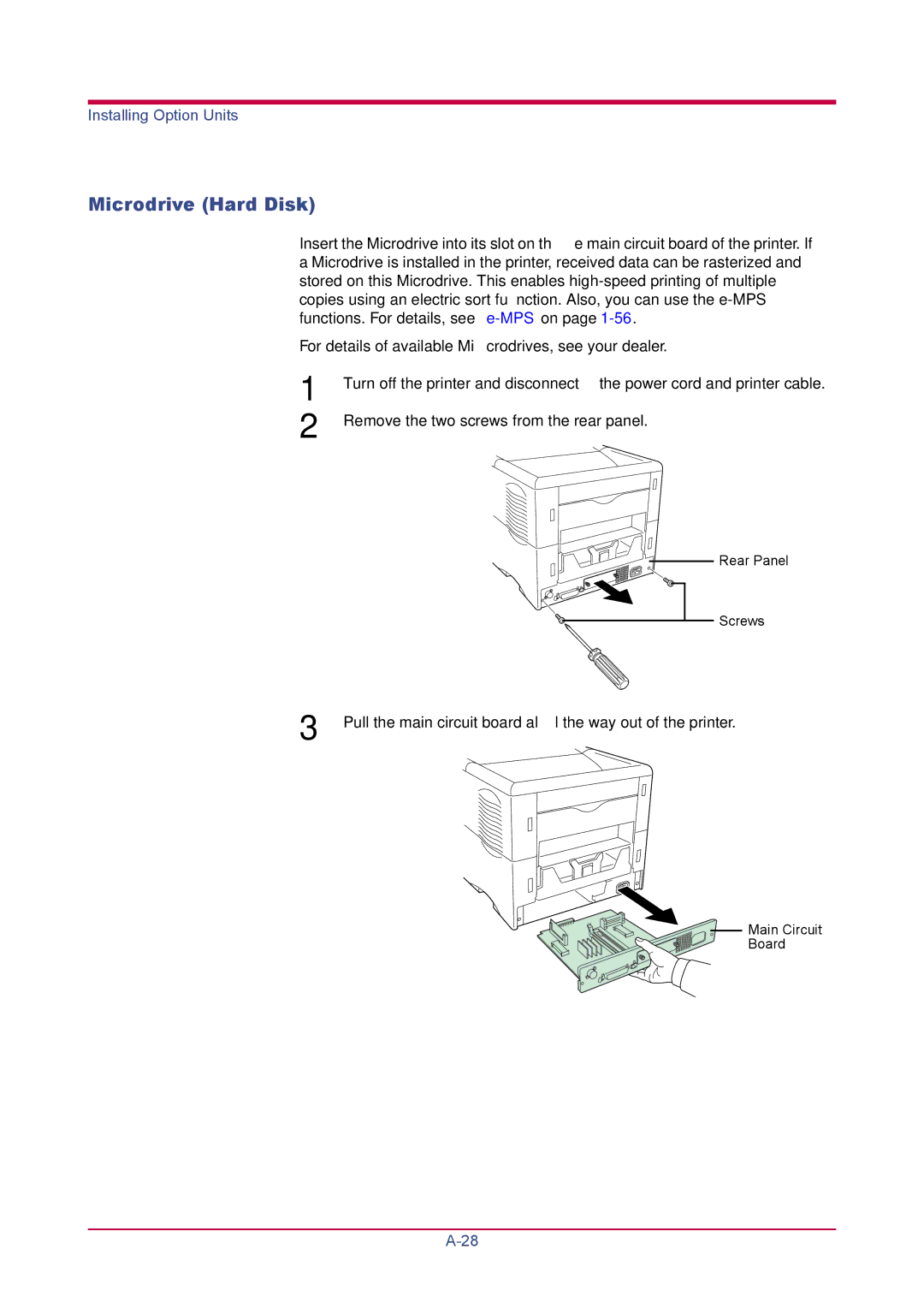 Kyocera FS-1920 manual Microdrive Hard Disk 