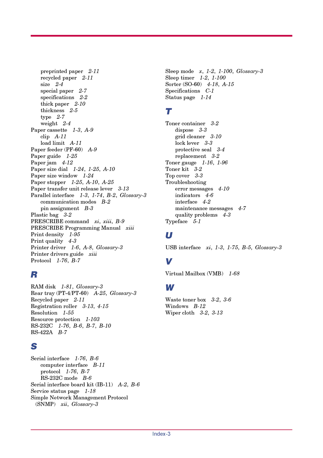 Kyocera FS-1920 manual Index-3 