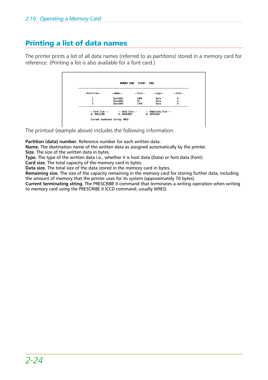 Kyocera FS-3700 manual Printing a list of data names 