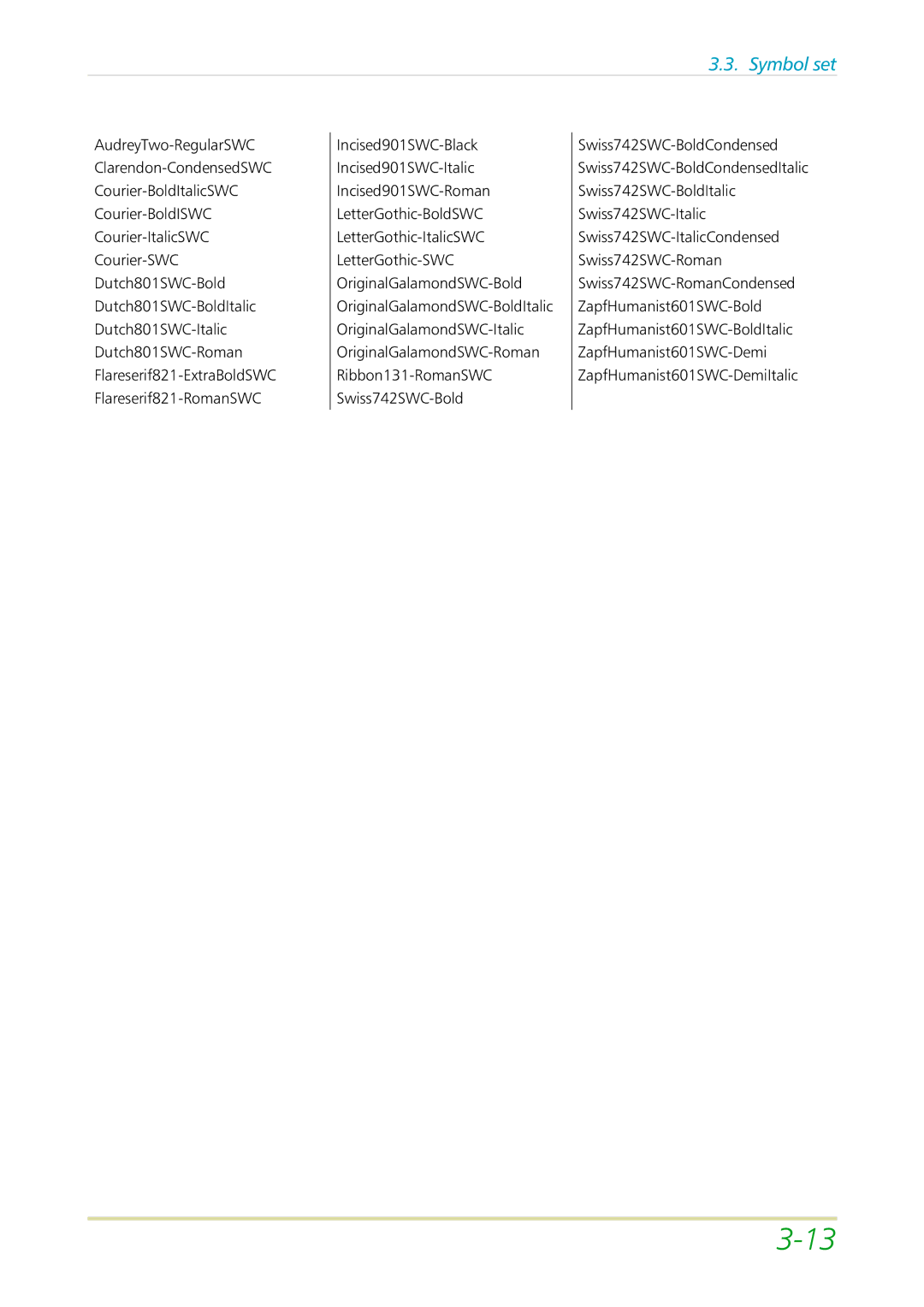 Kyocera FS-3700 manual Symbol set 