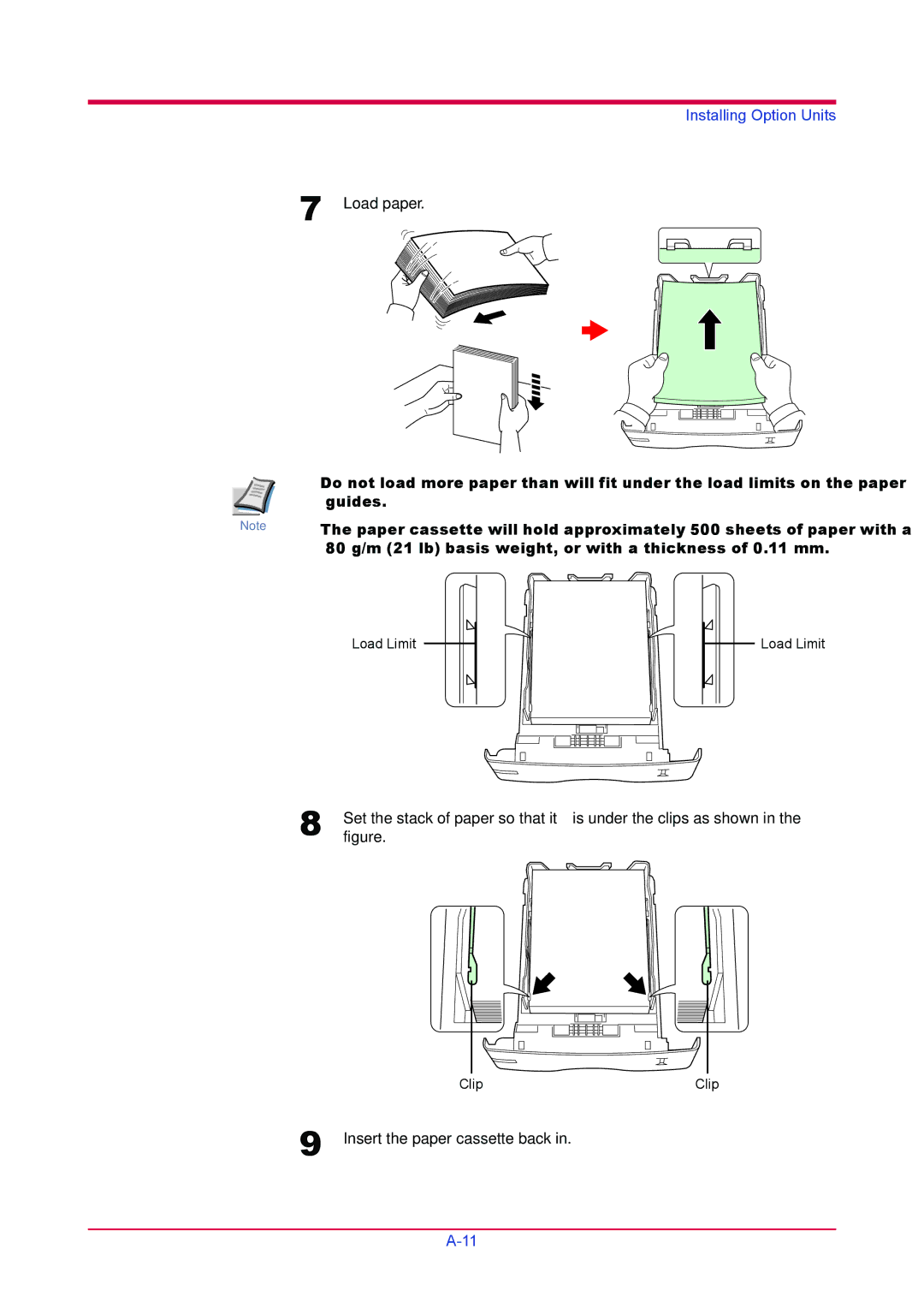 Kyocera FS-3820N, FS-3830N manual Load paper 