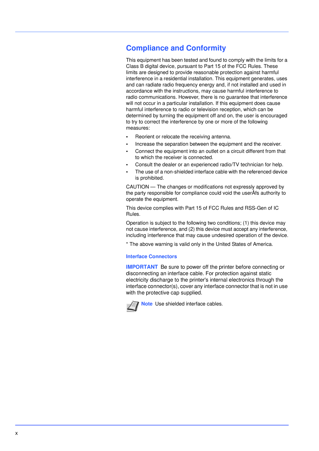 Kyocera FS-3920DN manual Compliance and Conformity, Interface Connectors 