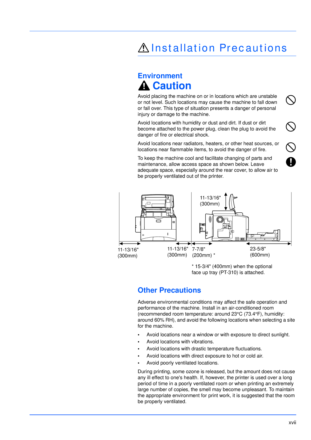 Kyocera FS-3920DN manual Installation Precautions, Environment, Other Precautions 