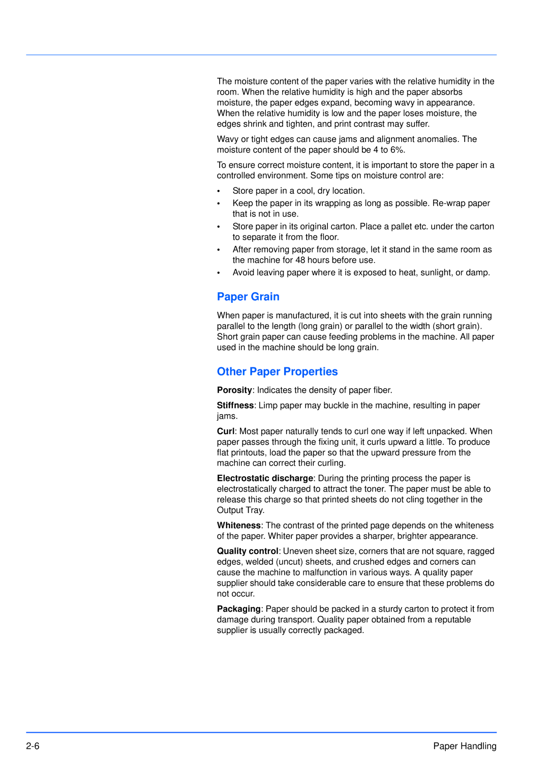 Kyocera FS-3920DN manual Paper Grain, Other Paper Properties 