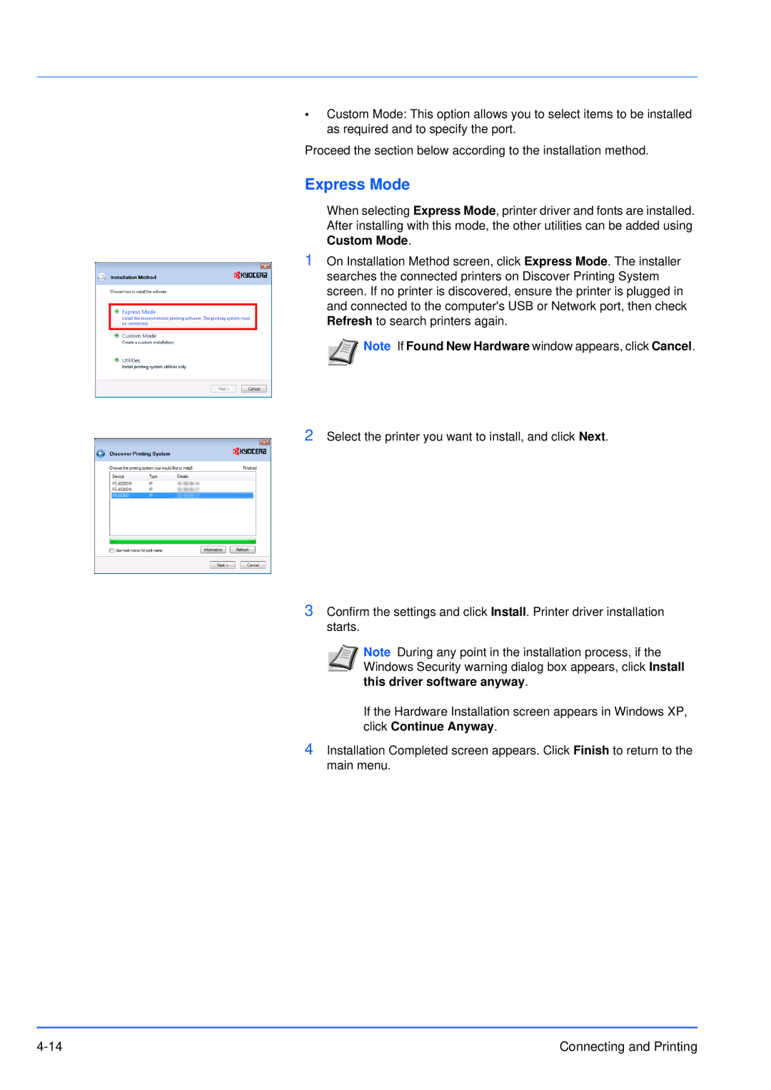 Kyocera FS-3920DN manual Express Mode 