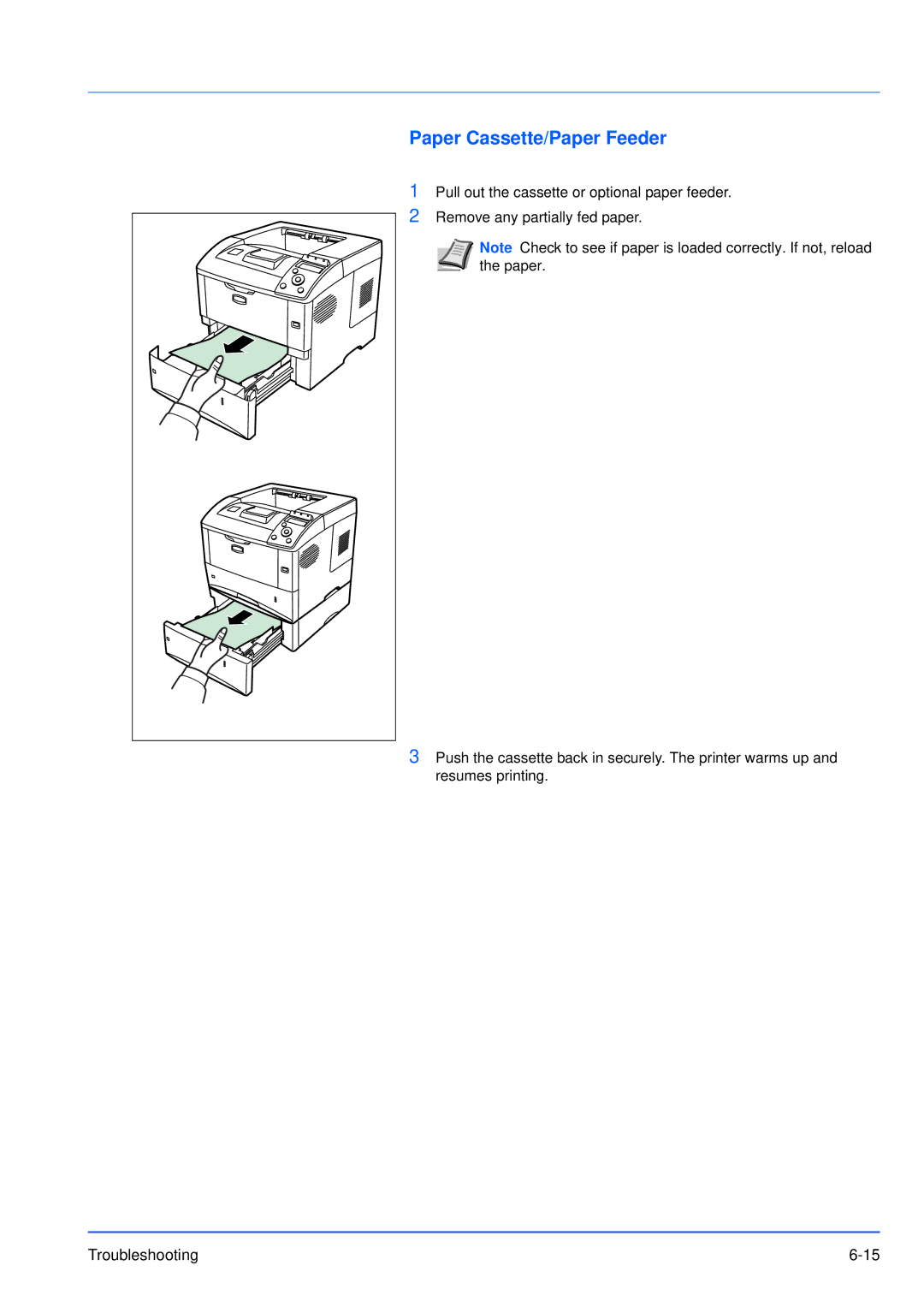 Kyocera FS-3920DN manual Paper Cassette/Paper Feeder 