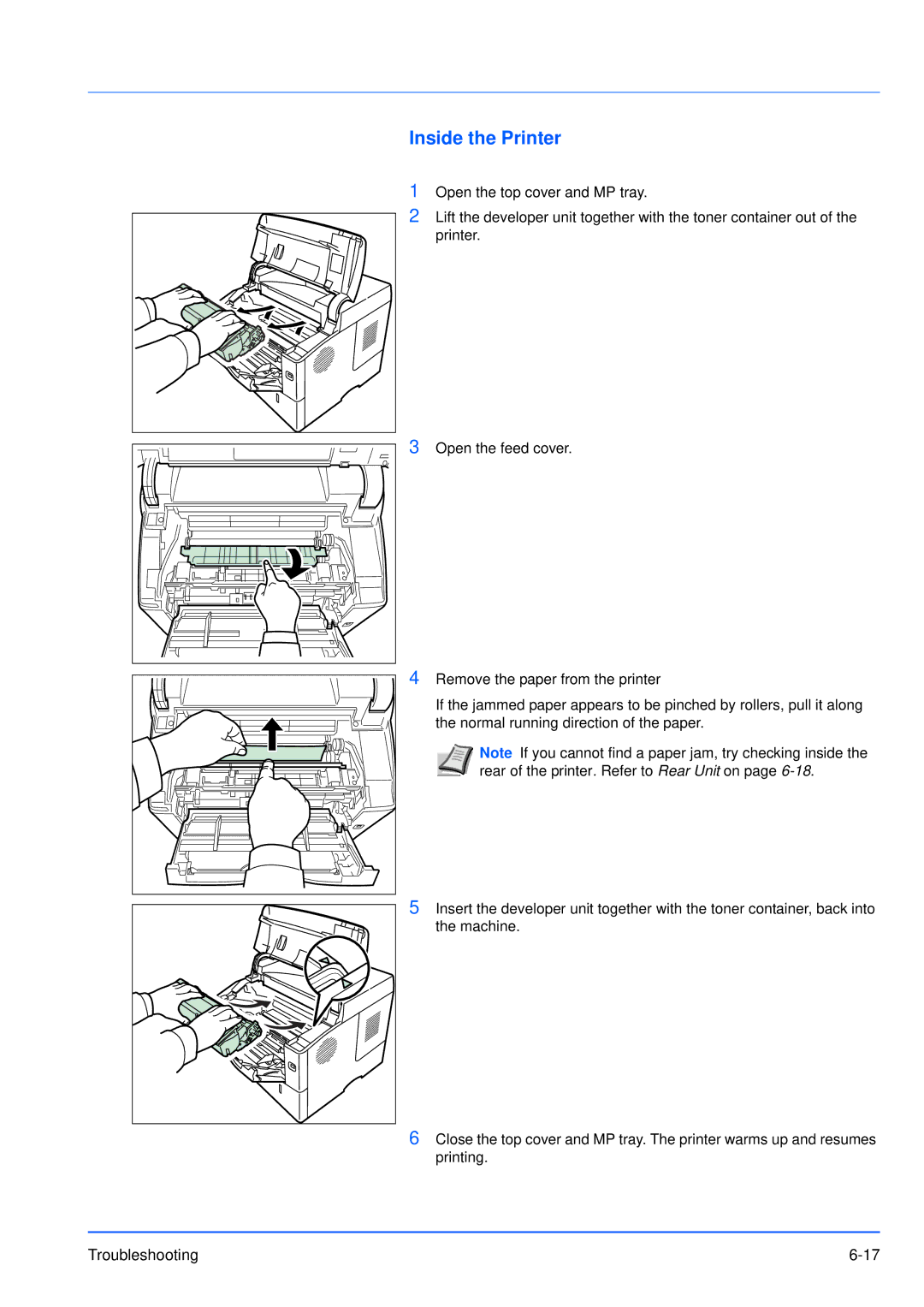 Kyocera FS-3920DN manual Inside the Printer 