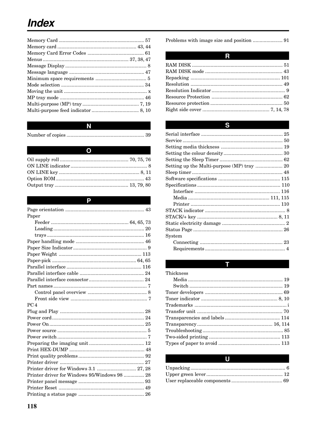 Kyocera FS-5900C manual Index 