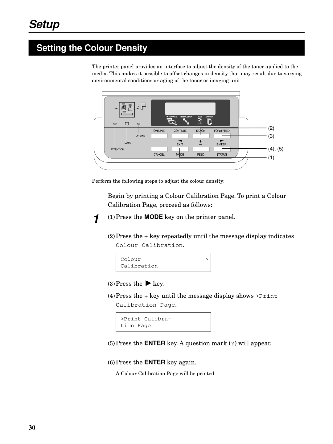 Kyocera FS-5900C manual Setting the Colour Density 