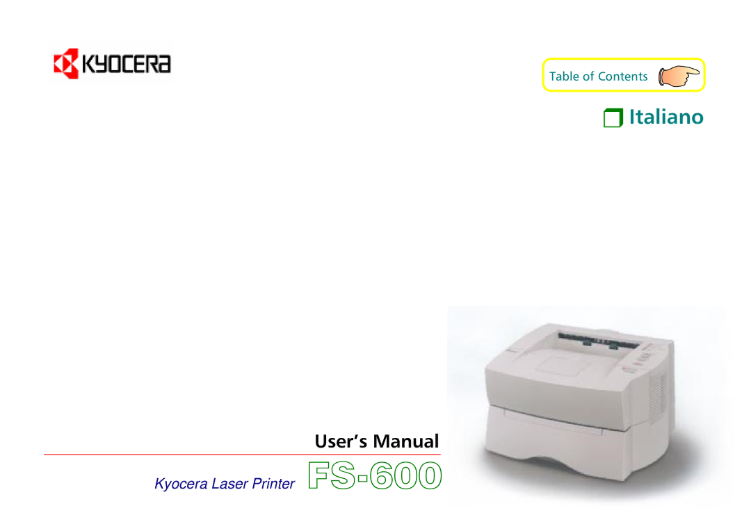 Kyocera FS-600 manual Italiano 