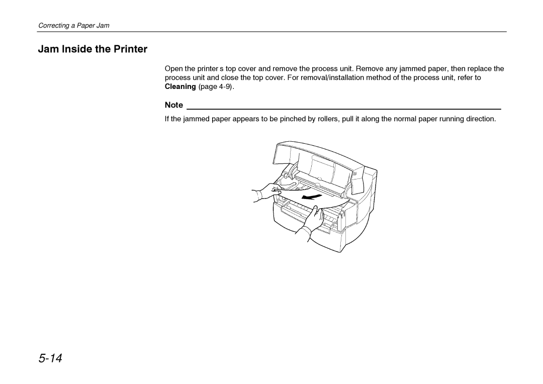 Kyocera FS-600 manual Jam Inside the Printer 