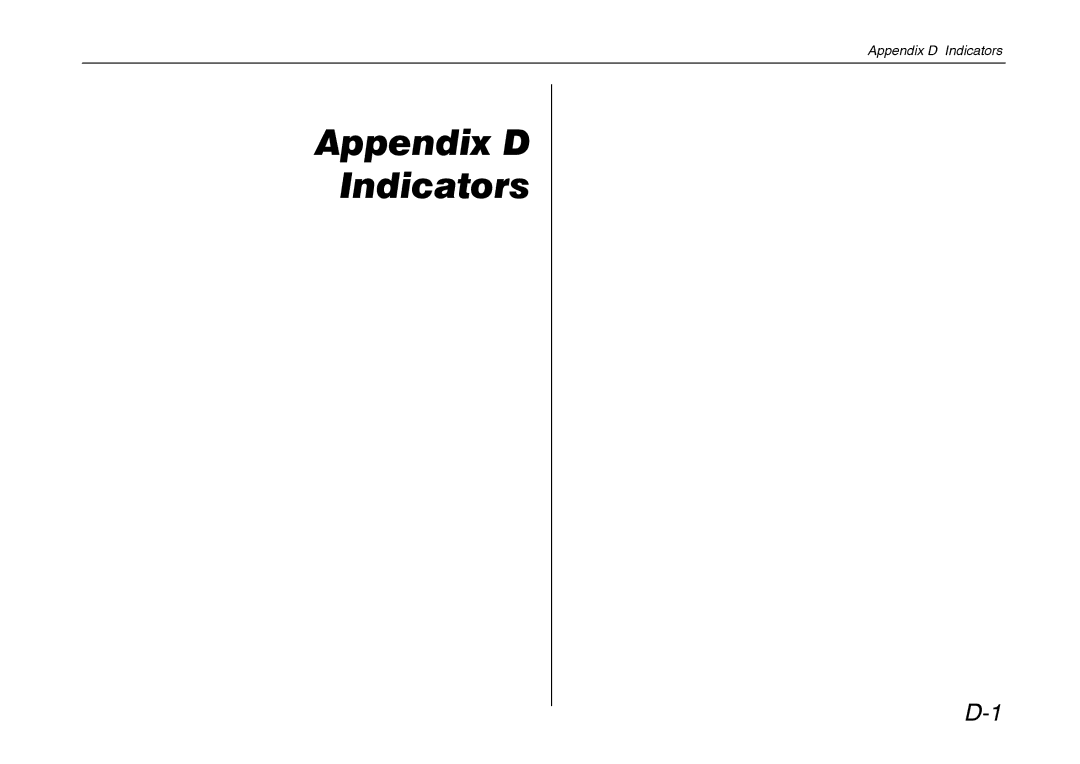 Kyocera FS-600 manual Appendix D Indicators 