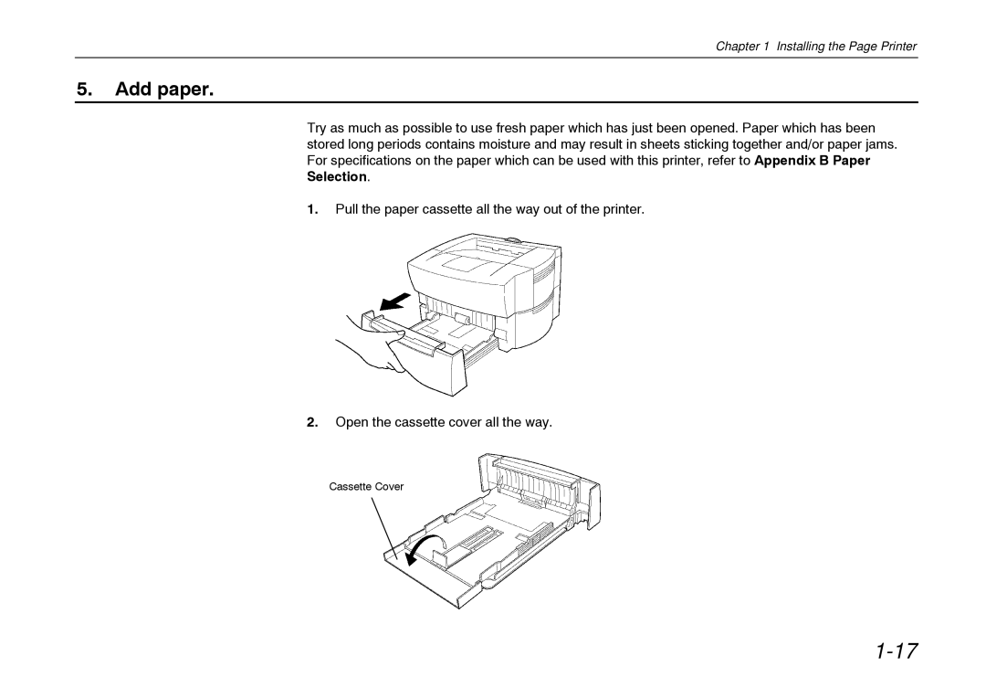 Kyocera FS-600 manual Add paper 