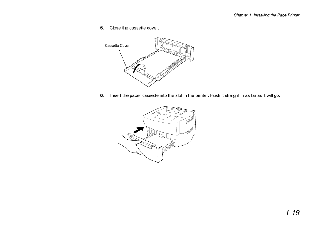 Kyocera FS-600 manual Close the cassette cover 